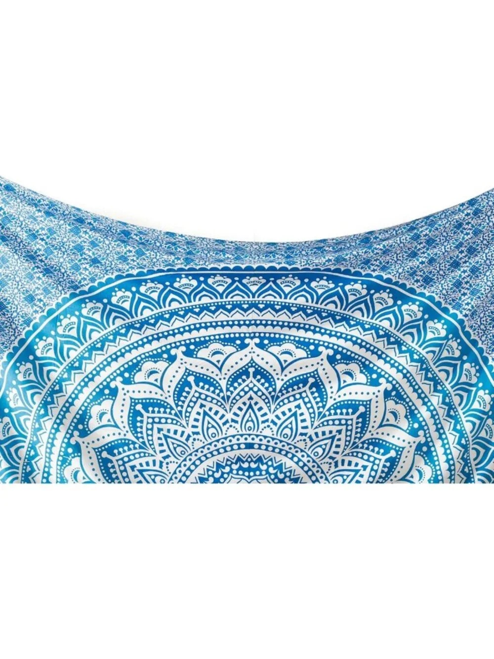 Bohemian Mandala Tapestry Wall Hanging - Hippie Decor, Blue Ombre, 90x108